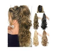 Mujeres Extensión de cabello sintético cola caballo larga, rizada y ondulada 24 pulgadas con pinza for mujer Uso diario(2M33)