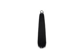 Mujeres Extensión de cabello sintético for cola caballo, 22 pulgadas, largo y liso, con lazo elástico, trenza DIY for mujer Uso diario(4)