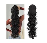 Mujeres Extensión de cabello sintético for cola caballo, largo, ondulado y rizado, resistente al calor, con pinza sintética for uso diario Uso diario(1B)