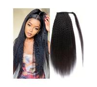 Mujeres Extensión de cola caballo cabello humano liso y rizado 10 a 26 pulgadas, extensión brasileña extremo completo for mujer Uso diario(24inches)
