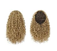 Mujeres Extensión de cola caballo for mujer, corta, suelta, rizada, con clip, postizo rubia, esponjosa y Uso diario(Blonde)