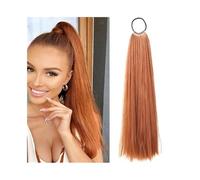 Mujeres Extensión de cola caballo larga y recta for mujer, coleta trenzada sintética 60 cm con goma for el pelo Uso diario(30)