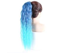 Mujeres Extensión de cola caballo pelo sintético color ombré, largo, rizado y ondulado, con cinta cordón ajustable Uso diario(4027T5126)