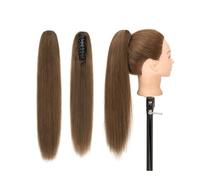 Mujeres Extensión de cola de caballo con clip de garra, cabello humano Remy indio, postizo de cola de caballo, extensiones de cabello de cola de caballo rectas y sedosas de 14-22 pulgadas de largo for