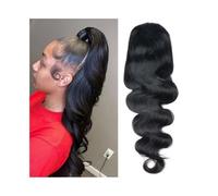 Mujeres Extensión de cola de caballo con cordón, 10-26 pulgadas, cola de caballo ondulada, extensiones de cabello humano Remy brasileño, postizo de cola de caballo rizado ondulado, negro Natural Uso d