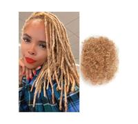 Mujeres Extensiones de cabello humano Afro Kinkys a granel for rastas, n.° 27, cabello afro de ganchillo rubio for mujeres negras Extensiones para trenzas(8inches)