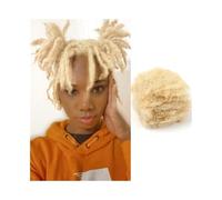 Mujeres Extensiones de cabello humano Afro Kinkys a granel for rastas, reparación de rastas, trenzado, giro, color rubio n.° 613 Extensiones para trenzas(8inches)