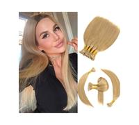 Mujeres Extensiones de cabello humano liso a granel for trenzar, precoloreadas, rubio ceniza n.° 16, sin trama, Remy Extensiones para trenzas(26 Inch)