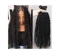Mujeres Extensiones de cabello humano rizado Jerry, a granel, sin trama, de 10 a 28 pulgadas, for trenzar, estilo bohemio Extensiones para trenzas(12inches)