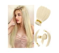 Mujeres Extensiones de cabello humano trenzado rubio claro a granel, sin trama, 100 g, mechones de cabello liso Remy Extensiones para trenzas(20 Inch)
