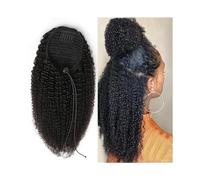 Mujeres Extensiones de cola caballo afro rizadas con cordón ajustable, clip, cabello Remy, for mujer Uso diario(22inches)