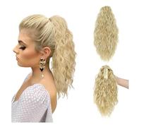 Mujeres Extensiones de cola caballo onduladas, extensiones cabello con clip, postizo sintético Uso diario(27-613)
