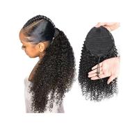 Mujeres Extensiones de cola de caballo de cabello humano 10-24 pulgadas de largo Afro rizado cordón cola de caballo postizo Mogolian Remy pinza de pelo en extensión de cola de caballo rizada afro Uso