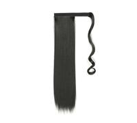 Mujeres Extensiones de cola de caballo de fibra resistente al calor, extensión de cola de caballo sintética larga y recta, peluca envolvente alrededor del cabello de cola de caballo Uso diario