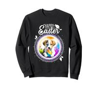 Mujeres felices cachorros de pascua huevos de pascua huevos Sudadera