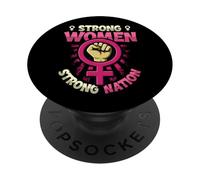 Mujeres fuertes Nación fuerte - Empoderamiento feminista Feminismo PopSockets PopGrip Adhesivo