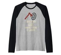 Mujeres Hacha Lanzando Regalo I Stick Axes Liga Competitiva Camiseta Manga Raglan