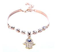 Mujeres Hamsa Fátima Colgante de Mano Buena Suerte Brillante Rhinestone Pulsera Joyería Elegante y popularDurability