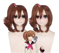 Mujeres Hermanas Conflicto Ema Asahina Hinata Pelucas Marrón Largo Resistencia al calor Pelo sintético Cosplay Pelucas con cola de caballo