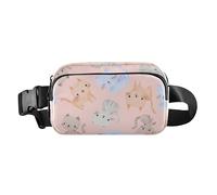 Mujeres Hombres Adolescentes Bandolera Cruzada Elegante Bolsa de Cintura Versátil Bolsa Bandolera con Correa Ajustable para Entrenamiento Correr Senderismo, Ilustración de Arte Gatos, 1 Tamaño,