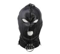 Mujeres Hombres Cosplays Máscaras Faciales Halloween Cueros Sexy Cordón Máscaras Faciales Completas Capucha para Juego Roles Disfraz Cubierta Cabeza hacia Fuera Ojos Máscaras