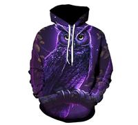 Mujeres Hombres Sudaderas con Capucha Caza del Búho Wildlife Impresión 3D Sudadera con Capucha Casual Holgado Cordón Pullover con Bolsillo