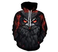 Mujeres Hombres Sudaderas con Capucha Caza del Búho Wildlife Impresión 3D Sudadera con Capucha Casual Holgado Cordón Pullover con Bolsillo