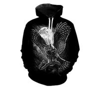 Mujeres Hombres Sudaderas con Capucha Caza del Búho Wildlife Impresión 3D Sudadera con Capucha Casual Holgado Cordón Pullover con Bolsillo