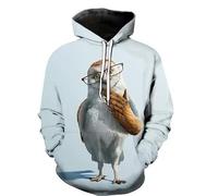 Mujeres Hombres Sudaderas con Capucha Caza del Búho Wildlife Impresión 3D Sudadera con Capucha Casual Holgado Cordón Pullover con Bolsillo