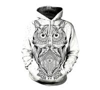 Mujeres Hombres Sudaderas con Capucha Caza del Búho Wildlife Impresión 3D Sudadera con Capucha Casual Holgado Cordón Pullover con Bolsillo