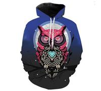 Mujeres Hombres Sudaderas con Capucha Caza del Búho Wildlife Impresión 3D Sudadera con Capucha Casual Holgado Cordón Pullover con Bolsillo