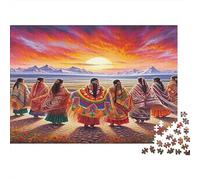 Mujeres indígenas Americanas Puzzle 1000p para Hombres Y Mujeres para Enmarcar Pasatiempo Mejor Valorados Impresión HD Materiales Ecológicos 52x38cm/1000pcs