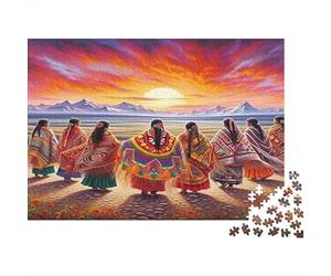Mujeres indígenas Americanas Puzzle 1000p para Hombres Y Mujeres para Enmarcar Pasatiempo Mejor Valorados Impresión HD Materiales Ecológicos 52x38cm/1000pcs
