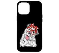 Mujeres Inglés Bulldog Head Bandana Propietario de Bulldog Carcasa para iPhone 12 Pro Max