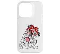 Mujeres Inglés Bulldog Head Bandana Propietario de Bulldog Carcasa para iPhone 14 Pro