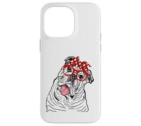 Mujeres Inglés Bulldog Head Bandana Propietario de Bulldog Carcasa para iPhone 14 Pro Max