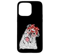 Mujeres Inglés Bulldog Head Bandana Propietario de Bulldog Carcasa para iPhone 15 Pro Max