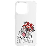 Mujeres Inglés Bulldog Head Bandana Propietario de Bulldog Carcasa para iPhone 15 Pro Max