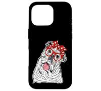 Mujeres Inglés Bulldog Head Bandana Propietario de Bulldog Carcasa para iPhone 16 Pro