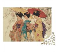 Mujeres japonesas con kimonosRompecabezas De 1000 Piezas Juegos Educativos De Desafío para Adultos, Decoración del Hogar70x50cm/1000pcs