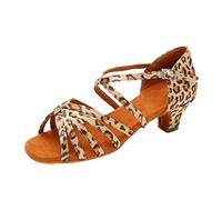 Mujeres Ladies Low Dancing Ballroom Tango Zapatos Latinos Sandalias (Yellow, 37)