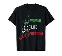 Mujeres Libertad de Vida, Zan Zendegi Azadi, Bandera de Irán, Oscuro Camiseta gráfica económica, Hombre, Negro, M