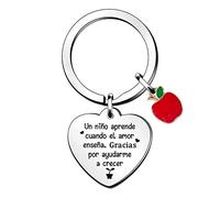 Mujeres Llaveros Maestra Apreciar Maestros Día Cumpleaños Gracias Corazones Etiqueta Graduación Recuerdo De Estudiantes De Clase Acción Gracias Navidad Regalos Un Niño Aprende Cuando el Amor Enseña