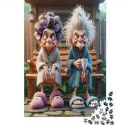 Mujeres Mayores Banco Puzzle de 1000 Piezas para Adultos Papel Relajante Enfocar Familia 52x38cm/1000pcs