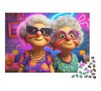Mujeres Mayores Cocteles de Verano Puzzle de 1000 Piezas Puzzle para Adultos Reunión Noche Cartón Relajante Regalo 52x38cm/1000pcs