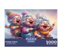 Mujeres Mayores esquiando Puzzle de 1000 Piezas Papel para Adultos Momentos Felices Juego de Puzzle 1000 Piezas Familia 38x26cm/1000pcs