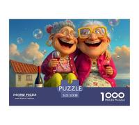 Mujeres Mayores Felices Puzzle para Adultos Puzzle de 1000 Piezas Fiesta al Aire Libre Relajante Regalo Hogar 52x38cm/1000pcs