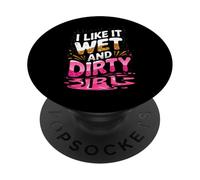 Mujeres Me Gusta Mojado Y Sucio Barro Run Mudding Running Muddy PopSockets PopGrip Adhesivo