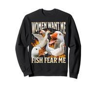 Mujeres Me Quieren Pescado Miedo Divertido Ganso Meme Bootleg Y2K Sudadera