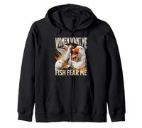 Mujeres Me Quieren Pescado Miedo Divertido Ganso Meme Bootleg Y2K Sudadera con Capucha